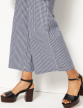 Pure Cotton Checked Cropped Culottes