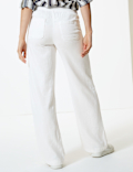 Linen Rich Wide Leg Trousers