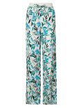 Linen Rich Leaf Print Wide Leg Trousers