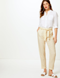 Pure Linen Ankle Grazer Peg Trousers