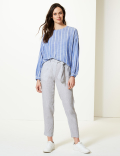 Pure Linen Ankle Grazer Peg Trousers