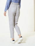 Pure Linen Ankle Grazer Peg Trousers