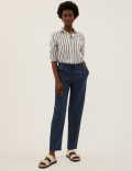 Linen Rich Tapered Ankle Grazer Trousers