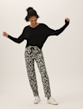 Linen Rich Tapered Ankle Grazer Trousers