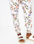 Linen Rich Floral Print Peg Trousers