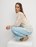 High Waisted Tailored Wide Leg Jeans