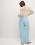 High Waisted Tailored Wide Leg Jeans