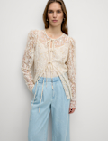 High Waisted Tailored Wide Leg Jeans