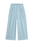 High Waisted Tailored Wide Leg Jeans