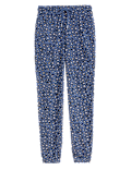 Pure Cotton Animal Print Tapered Joggers
