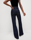 Patch Pocket Flare High Waisted Jeans