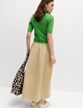 Pure Cotton Cocoon Shape Midi Skirt