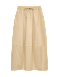 Pure Cotton Cocoon Shape Midi Skirt