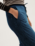 Velour Tapered Ankle Grazer Joggers