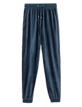 Velour Tapered Ankle Grazer Joggers