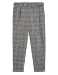 Checked Belted Ankle Grazer Trousers