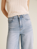 High Waisted Wide Leg Cropped Jeans
