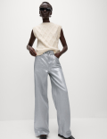 Metallic Wide Leg Jeans