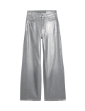 Metallic Wide Leg Jeans