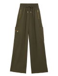 Utility Zip Detail Wide Leg Joggers