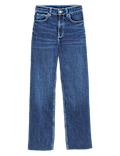 High Waisted Slim Fit Wide Leg Jeans