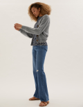 High Waisted Slim Fit Wide Leg Jeans