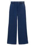 Denim Jersey Wide Leg Joggers