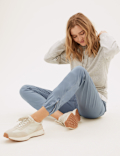 Cotton Blend Slim Fit Ankle Grazer Joggers