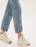 Cotton Blend Slim Fit Ankle Grazer Joggers