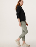 Cotton Blend Slim Fit Ankle Grazer Joggers