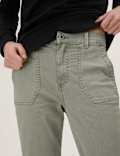 Cotton Blend Slim Fit Ankle Grazer Joggers