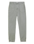 Cotton Blend Slim Fit Ankle Grazer Joggers