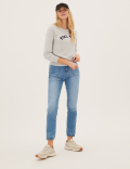 Cotton Blend Slim Fit Ankle Grazer Joggers