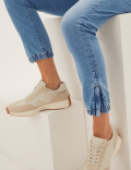 Cotton Blend Slim Fit Ankle Grazer Joggers