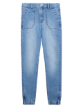 Cotton Blend Slim Fit Ankle Grazer Joggers