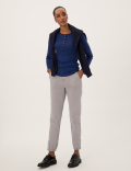 Cotton Blend Slim Fit Ankle Grazer Joggers