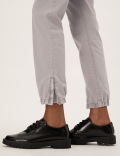 Cotton Blend Slim Fit Ankle Grazer Joggers