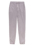 Cotton Blend Slim Fit Ankle Grazer Joggers