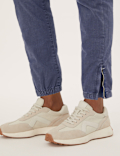 Cotton Blend Slim Fit Ankle Grazer Joggers