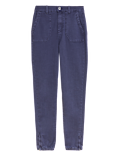 Cotton Blend Slim Fit Ankle Grazer Joggers