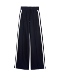 Jersey Side Stripe Wide Leg Trousers