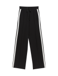 Jersey Side Stripe Wide Leg Trousers