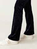 Velour High Waisted Flared Leggings