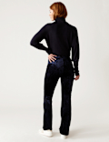 Velour High Waisted Flared Leggings