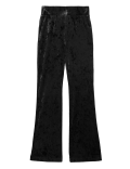 Velour High Waisted Flared Leggings