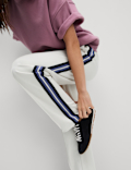 Cotton Rich Retro Side Stripe Joggers