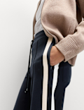 Jersey Side Stripe Wide Leg Trousers