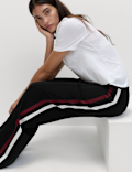 Jersey Side Stripe Wide Leg Trousers