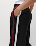 Jersey Side Stripe Wide Leg Trousers