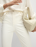 High Waisted Crease Front Slim Flare Jeans